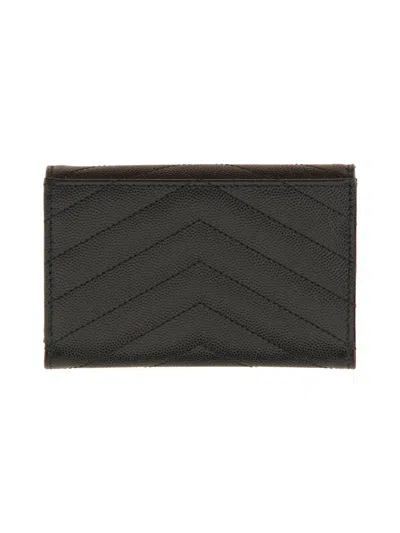 Saint Laurent Cassandre Envelope Wallet In Black