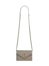 Saint Laurent Cassandre Envelope Wallet In Gray