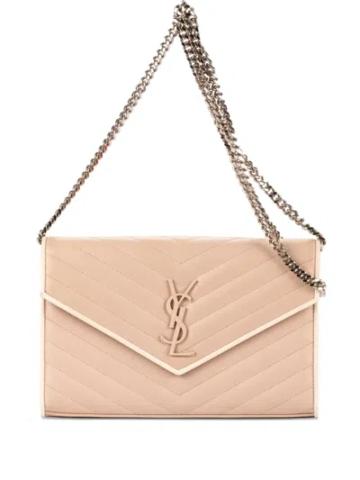 Pre-owned Saint Laurent Cassandre Enveloppe Shoulder Bag In Neutral