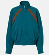 Saint Laurent Cassandre Faille Technical Jacket In Blue