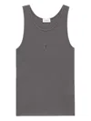 Saint Laurent Cassandre Fine-ribbed Tank Top In Gray