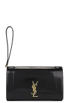 Saint Laurent Cassandre Flap Pouch In Noir