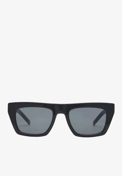 Saint Laurent Cassandre Flat-top Square Sunglasses In Gray