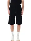 Saint Laurent Waist Drawstring Cotton Fleece Shorts