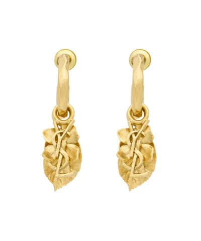 Saint Laurent Cassandre Berry Charm Hoop Earrings In Metal In Gold