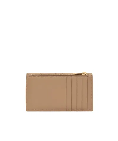 Saint Laurent Cassandre Fragments Flap Card Case In Lambskin In Green