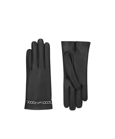 Saint Laurent Cassandre Gloves In Lambskin In Black