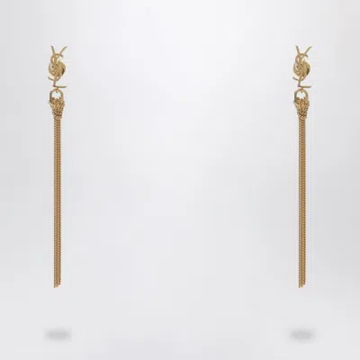 Saint Laurent Cassandre Gold Dangling Earrings Women In Silver