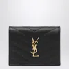Saint Laurent Cassandre Grain De Poudre Card Holder In Black