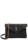 Saint Laurent Cassandre Grained Leather Cross-body Bag In Black