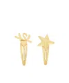 Saint Laurent Cassandre Hair Clips (set Of Two) In Yellow