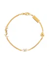 Saint Laurent Metal And Rhinestone Cassandre Heart Charm Bracelet Accessories