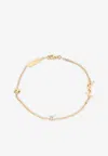 Saint Laurent Cassandre Heart Charm Bracelet In Gold