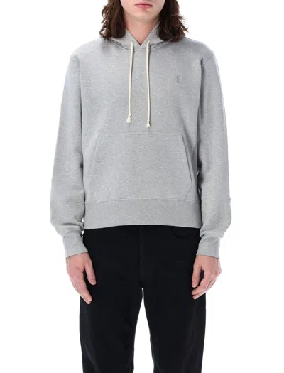 Saint Laurent Cassandre Hoodie In Grey