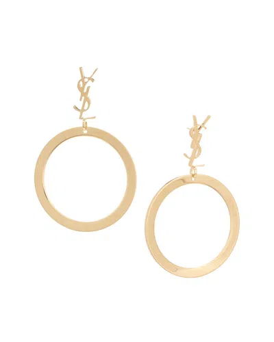 Saint Laurent Ysl Hoop Earrings In Dore