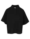 Saint Laurent Cassandre In Piqué Polo Shirt Black In Black