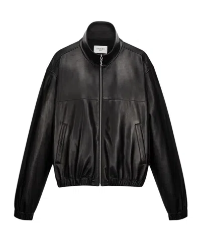 Saint Laurent Cassandre Jacket In Lambskin In Black