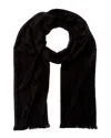 Saint Laurent Cassandre Jacquard Wool Scarf In Black