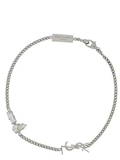 Saint Laurent Cassandre Bracelet In Silver