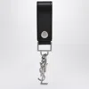 Saint Laurent Cassandre Leather Key-holder In Black