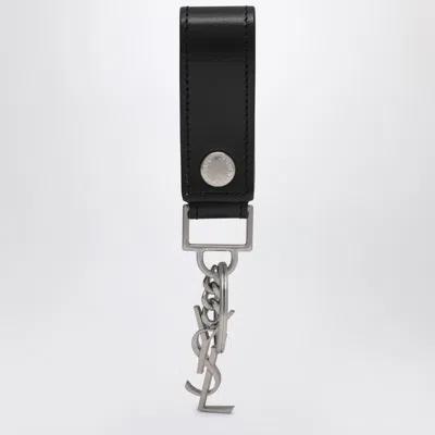 Saint Laurent Cassandre Keychain In Black