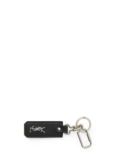 Saint Laurent Cassandre Keyring In Black