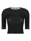 Saint Laurent Cassandre Knit Top In Black