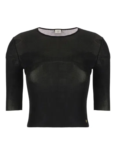 Saint Laurent Cassandre Knit Top In Black