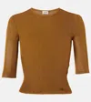 Saint Laurent Cropped Top With Cassandre In Brown