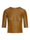 Saint Laurent Cropped Top With Cassandre In Metallic