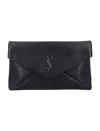 Saint Laurent Cassandre Large Black Envelope Clutch Bag With Logo