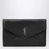 Saint Laurent Cassandre Large Black Envelope Clutch Bag With Logo Men In Black