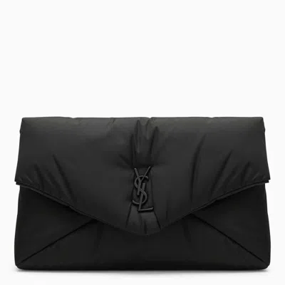Saint Laurent Cassandre Large Envelope Black Nylon Clutch Bag Men