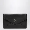 Saint Laurent Cassandre Large Black Envelope Clutch Bag With Logo Men In Black