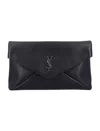 Saint Laurent Cassandre Large Envelope Pouch In Black