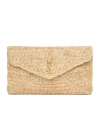 Saint Laurent Cassandre Large Envelope Pouch In Nude