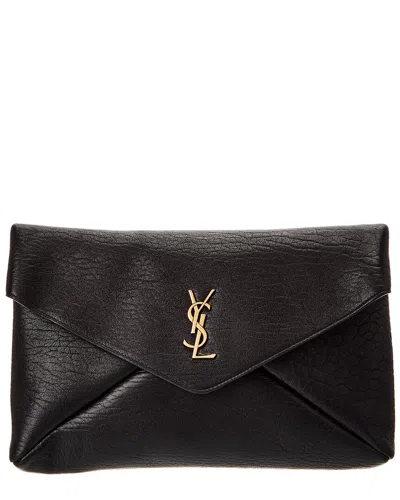 SAINT LAURENT SAINT LAURENT CASSANDRE LARGE LEATHER ENVELOPE POUCH