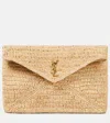 SAINT LAURENT CASSANDRE LARGE RAFFIA POUCH