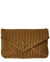 Saint Laurent Cassandre Large Rope Envelope Pouch In Brown