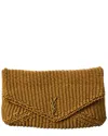 Saint Laurent Cassandre Large Rope Envelope Pouch In Brown