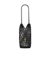 Saint Laurent Cassandre Large Tote In Crochet In Black