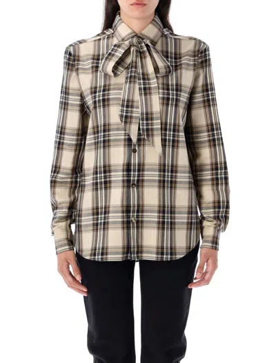 SAINT LAURENT SAINT LAURENT CASSANDRE LAVALLIÈRE COTTON SHIRT