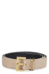Saint Laurent Paris Women Cassandre Belt With Square Buckle In Smooth Leather In Pink