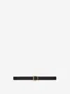 Saint Laurent Cassandre Leather Belt In Black