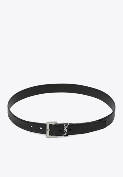 SAINT LAURENT CASSANDRE LEATHER BELT