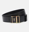 Saint Laurent Black Magnetic Belt In Leather Woman In Black