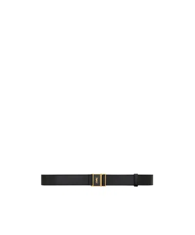 Saint Laurent Cassandre Belt In Black
