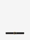 Saint Laurent Cassandre Leather Belt In Brown