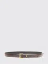 Saint Laurent Cassandre Leather Belt In Brown