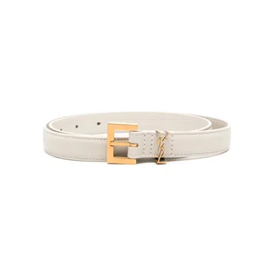 Saint Laurent Cassandre Leather Belt In Pink